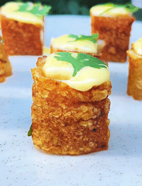 Torresmo com maionese com Cachaça 51